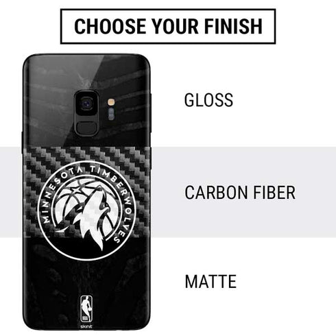 NBA Minnesota Timberwolves Black Animal Print Galaxy S9 Skin